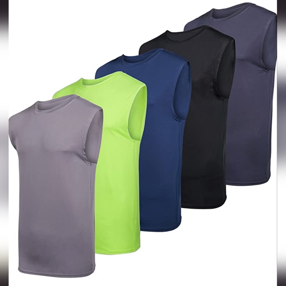 Set of 3 Real Essentials Athletic muscle tank tops
